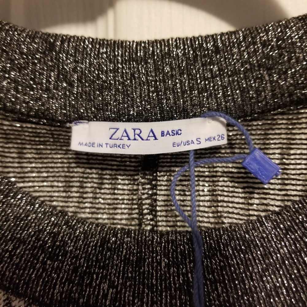 NWT Zara Basic Metalic Top Women's  Size Small - Picture 5 of 6
